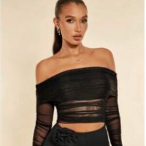 Off the shoulder mesh top. Perfect for going out
